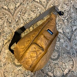 New KAVU Rope Puff Taupe Sling Bag